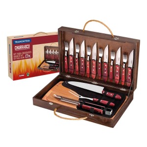 Juego P/asado Con Tabla Y Caja 17pz. Tramontina 21198/766
