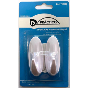 Set de perchas plásticas autoadhesivas